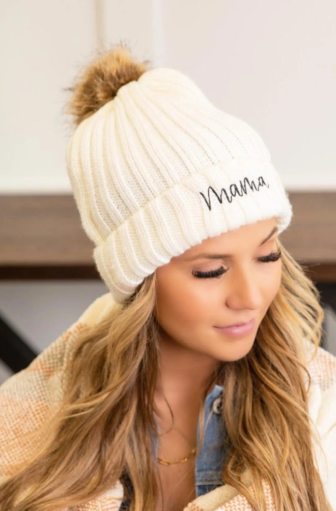 Accessories - Knitted Mama Beanie Hat