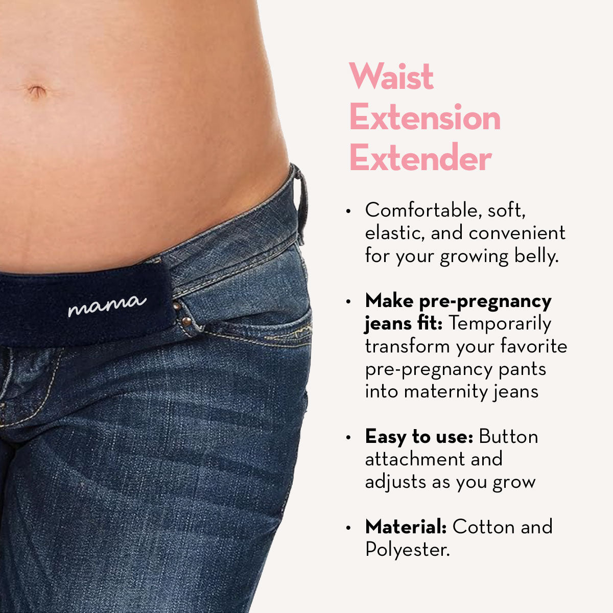 Maternity Belly Band | Waistband Pants Extender Belt